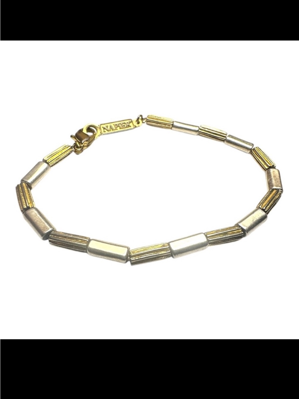 Vintage Napier textured bracelet gold & silver toned Women’s jewelry